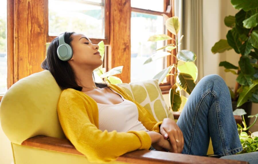 A travel nurse relaxing on her local travel nursing assignment.